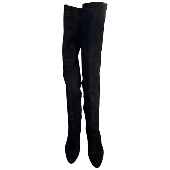 Sam Edelman Kayla Women’s Boots Black Suede Over the Knee Heel Side Zip Size 9 - Picture 2 of 14